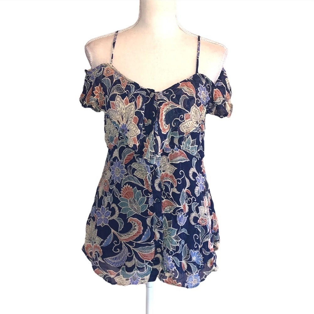 Anthropologie | Maeve Floral cold shoulder blouse